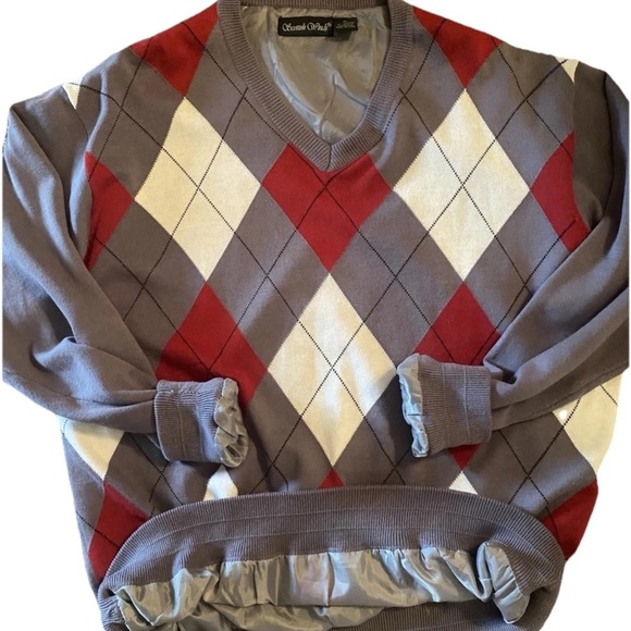 Scottish Winds Men’s Argyle Pullover Golf Sweater Windbreaker Lined - Picture 2 of 5